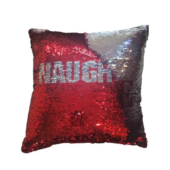 Christmas Pillow Naughty/Nice Changes Color/Words With Hand 18x18" - Picture 6 of 10